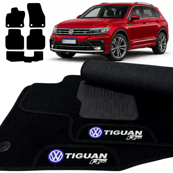 ALFOMBRA NEGRO TIGUAN R-LINE 2018 A 2025 5 PIEZAS
