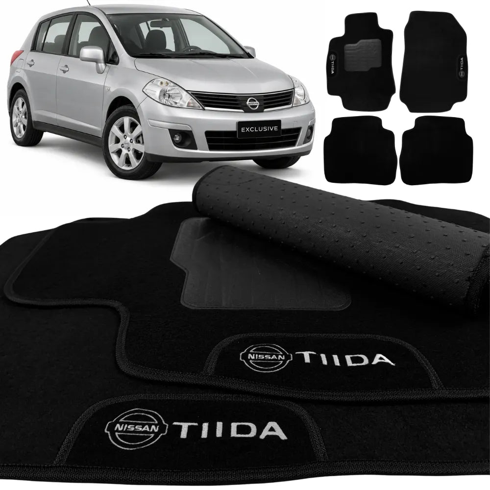 ALFOMBRA NEGRO NISSAN TIIDA 2008 A 2013 4 PIEZAS