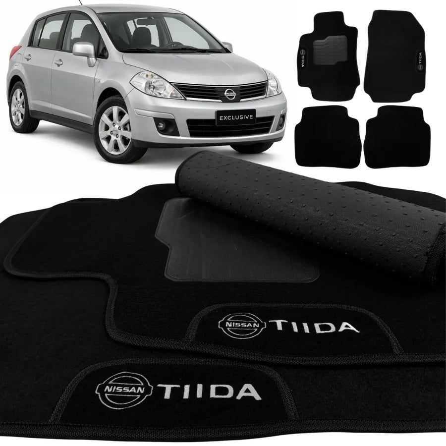 ALFOMBRA NEGRO NISSAN TIIDA 2008 A 2013 4 PIEZAS