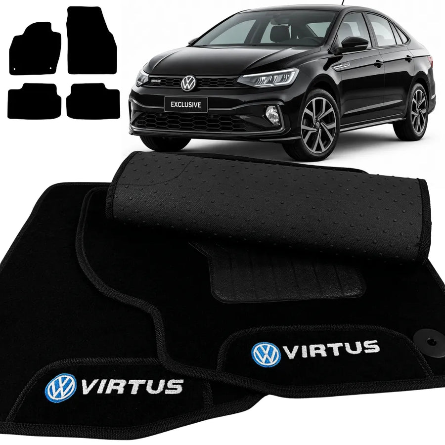 ALFOMBRA NEGRO VIRTUS 2018 A 2026 4 PIEZAS