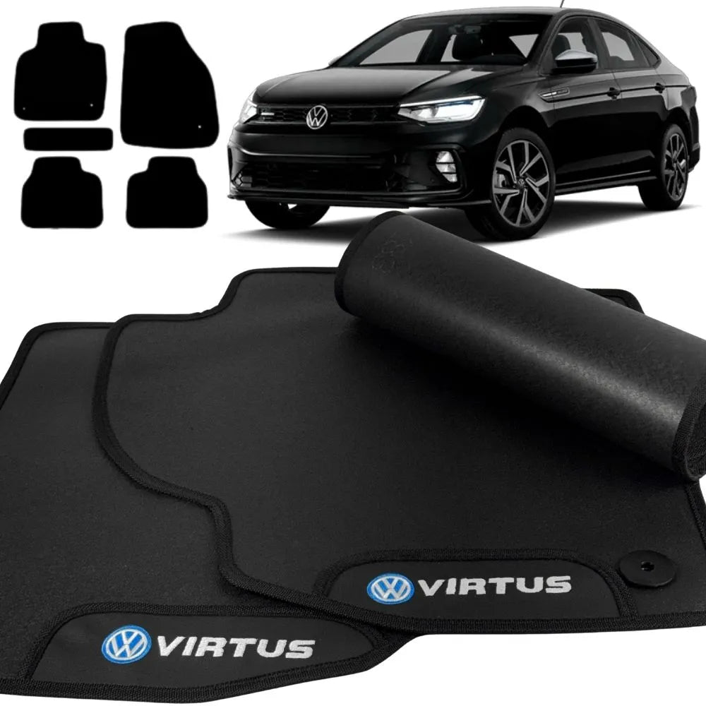 ALFOMBRA GOMA PREMIUM VIRTUS 2018 A 2026 NEGRO 5 PIEZAS