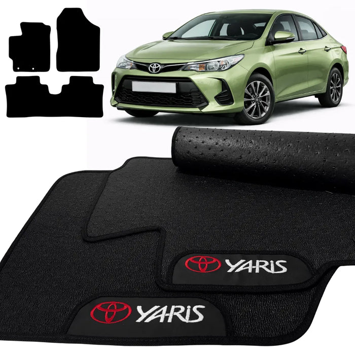 ALFOMBRAS GOMA PREMIUM YARIS SEDAN 2018 A 2025 3 PIEZAS