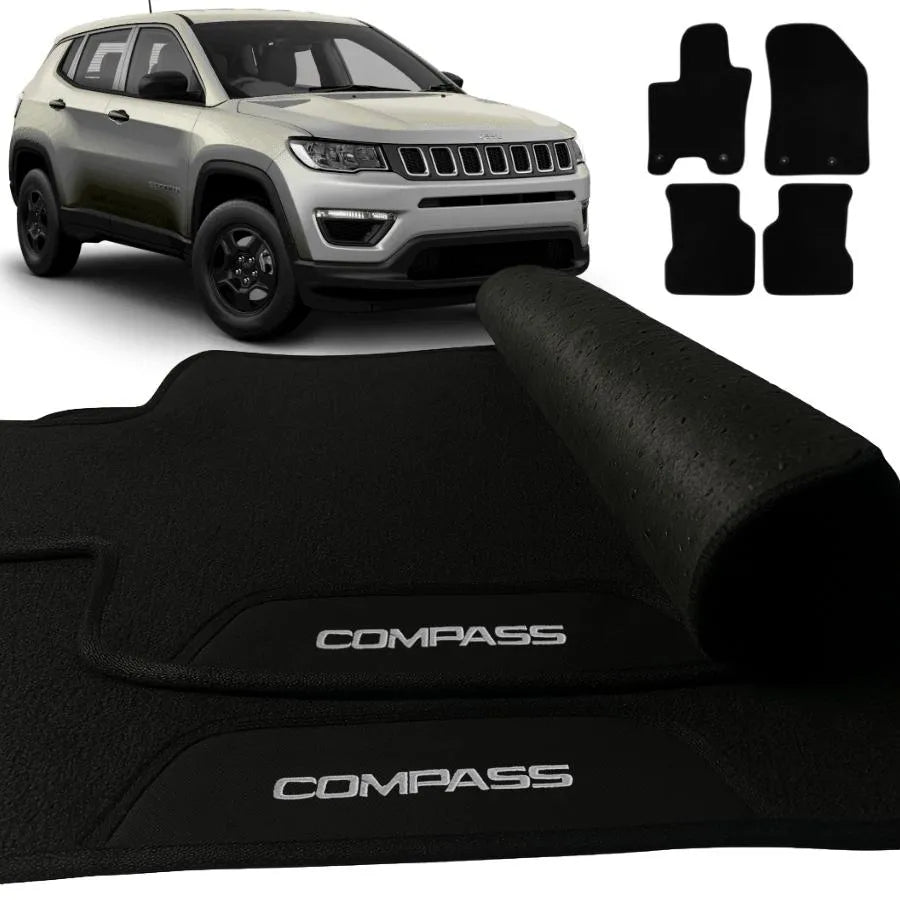 ALFOMBRA GOMA PREMIUM COMPASS 2016 A 2025 BORDADO 4 PIEZAS