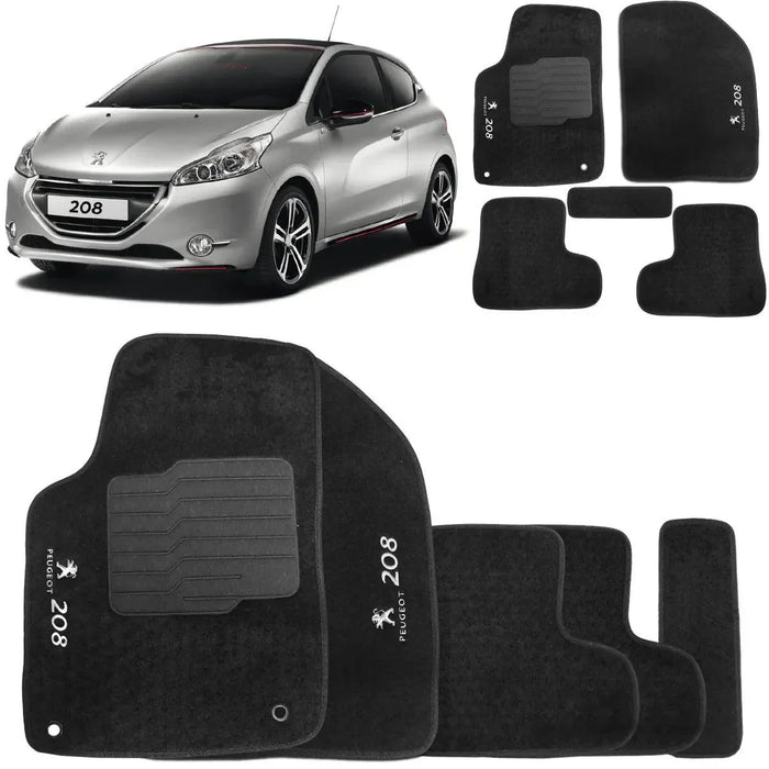 ALFOMBRA PEUGEOT 208 2013 A 2020 NEGRO 5 PIEZAS